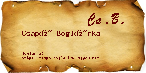 Csapó Boglárka névjegykártya